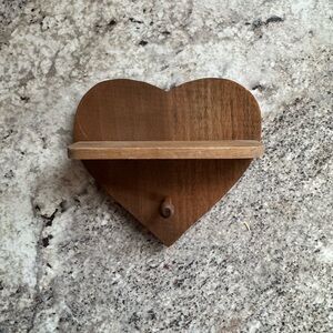 Small wooden heart shelf or hook